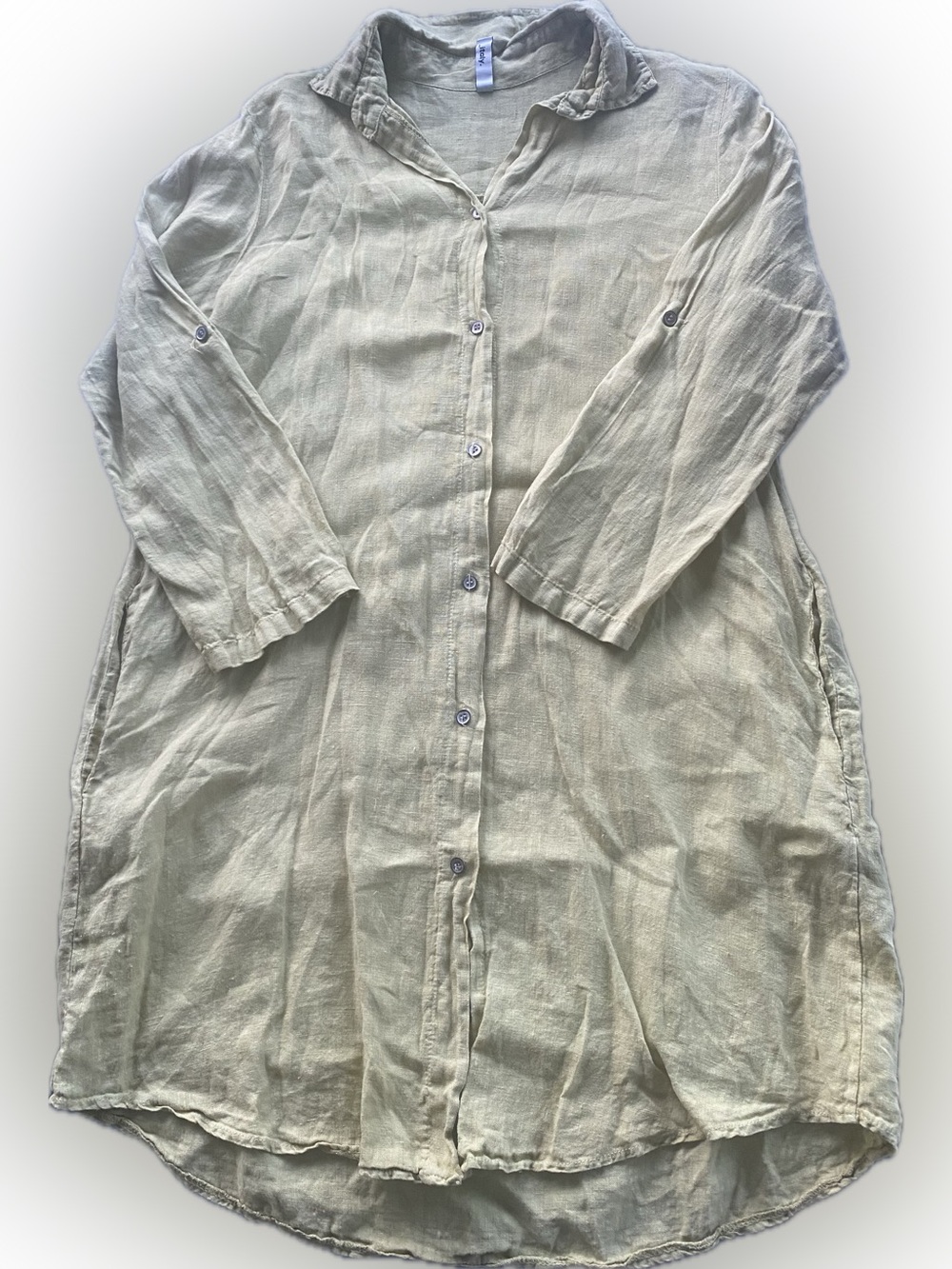 CAPOSHIE Global Marky Button-Front Linen Tunic Shirt